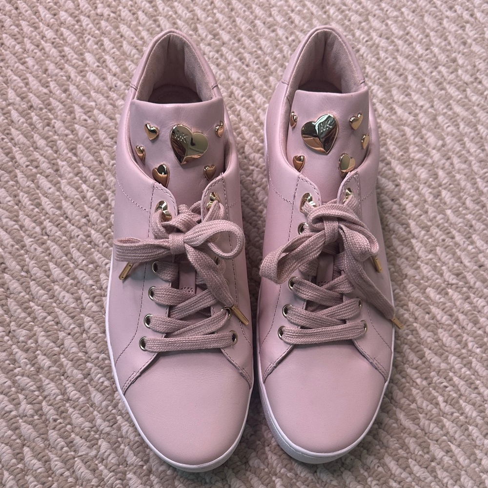 Michael Kors Blush Sneakers with Gold Heart Details